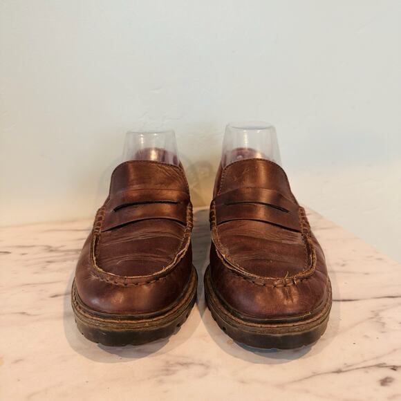 Eddie Bauer Brown Leather Loafers Men’s Size 9 - Picture 2 of 10